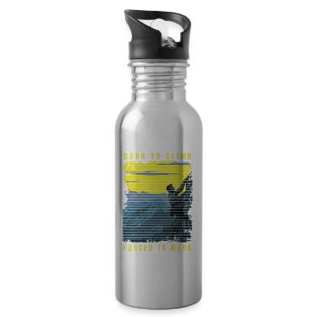 Rock Climbing Climber Born Climb - Trinkflasche mit integriertem Trinkhalm - Lightsilver - Rechts