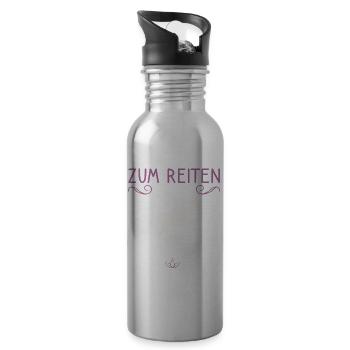 Reitspruch Pferdemädchen Reiten Pferde Motiv - Trinkflasche mit integriertem Trinkhalm - Lightsilver - Rechts