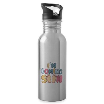 Baby Coming Soon Baby Surprise Baby Announcement - Trinkflasche mit integriertem Trinkhalm - Lightsilver - Rechts