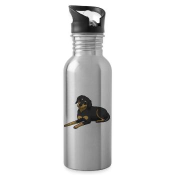 Brandlbracke Dog - Water bottle with straw - silver - Right