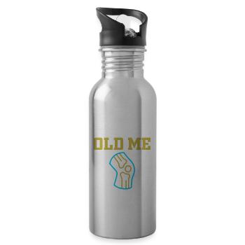 Lustige Knieoperation Neues Knie Altes Ich Rekonst - Trinkflasche mit integriertem Trinkhalm - Lightsilver - Rechts