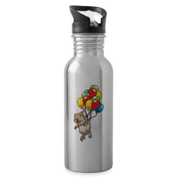 Mongolian racing rat gerbil Gerbil - Water bottle with straw - silver - Right