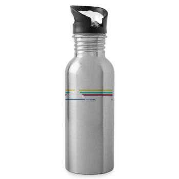 Faith Can Move Mountains - Christliche Geschenke - Trinkflasche mit integriertem Trinkhalm - Lightsilver - Rechts