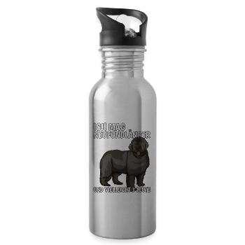Neufundländer Ich mag Neufundländer - Trinkflasche mit integriertem Trinkhalm - Lightsilver - Rechts