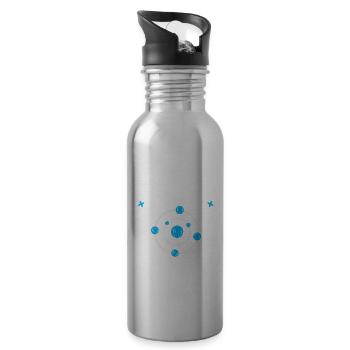 Think like a Proton Stay Positive Physiker Spruch - Trinkflasche mit integriertem Trinkhalm - Lightsilver - Rechts