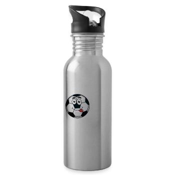 3 Jahre 3. Geburtstag Fussball Kindergeburtstag - Trinkflasche mit integriertem Trinkhalm - Lightsilver - Rechts