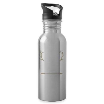 Nix geschossen ist auch gejagt Jäger Jagd Fans von - Trinkflasche mit integriertem Trinkhalm - Lightsilver - Rechts
