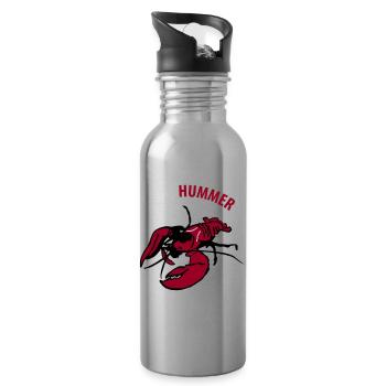 Hummer - Trinkflasche mit integriertem Trinkhalm - Lightsilver - Rechts
