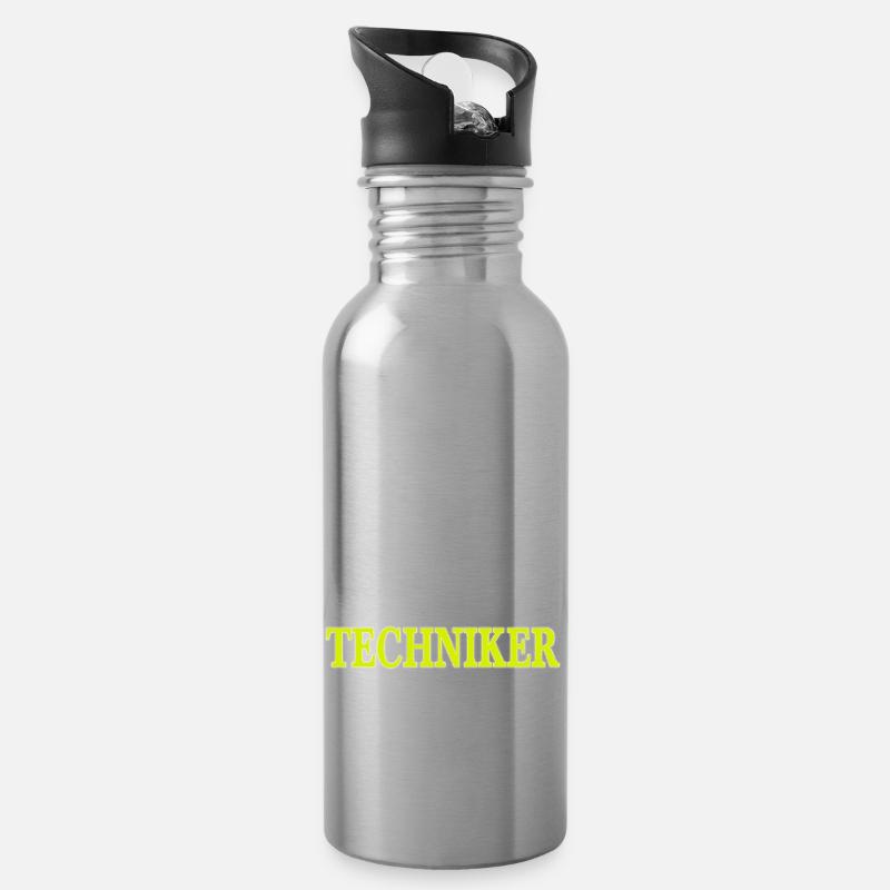 SO SIEHT EIN RICHTIG COOLER TECHNIKER AUS - Trinkflasche mit integriertem Trinkhalm - Lightsilver