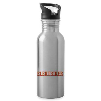 So sieht ein richtig cooler Elektriker aus! - Trinkflasche mit integriertem Trinkhalm - Lightsilver - Rechts