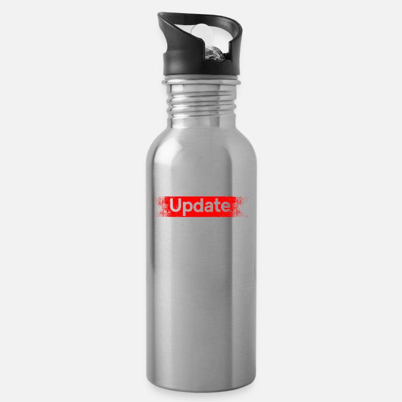 Update, jetzt im Ruhestand Geschenk Rentner Pensio - Trinkflasche mit integriertem Trinkhalm - Lightsilver