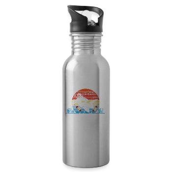 Scuba Diver Retro There Is Nothing - Water bottle with straw - silver - Right