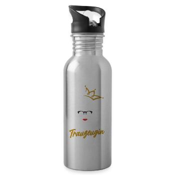 Ich Bin Trauzeugin Lustiges Trauzeugin Geschenk - Trinkflasche mit integriertem Trinkhalm - Lightsilver - Rechts