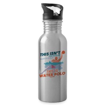 Wasserball Wassersport Aquapolo Geschenk - Trinkflasche mit integriertem Trinkhalm - Lightsilver - Rechts