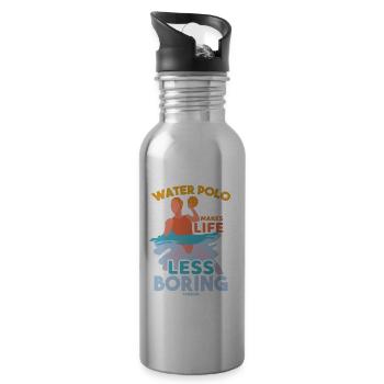 Wasserball - Trinkflasche mit integriertem Trinkhalm - Lightsilver - Rechts
