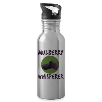 Mûres Murmures Cadeau - Gourde avec paille intégrée - argent clair - Droite