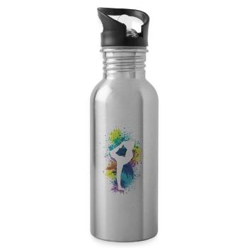 Gymnastik Sport Turnen Bodenturnen Turner - Trinkflasche mit integriertem Trinkhalm - Lightsilver - Rechts