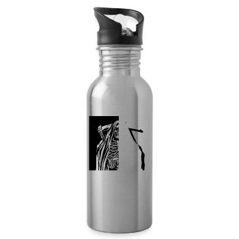 Skelett Sensenmann Antisocial Todesengel - Trinkflasche mit integriertem Trinkhalm - Lightsilver - Rechts