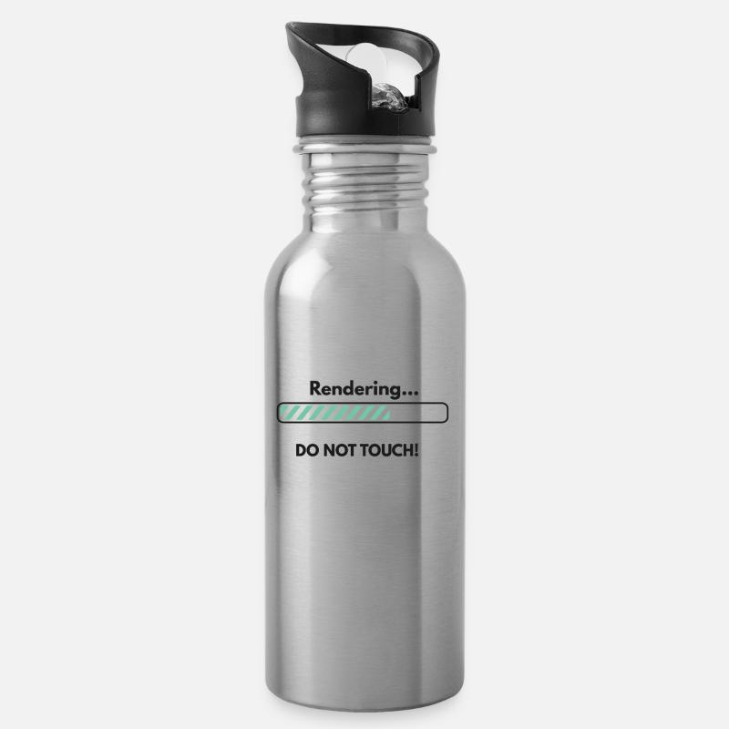 Lustiges Videobearbeitungs-Rendering Berühren Sie kein Video - Trinkflasche mit integriertem Trinkhalm - Lightsilver