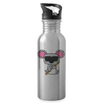 Koala Recorder Flute - Water bottle with straw - silver - Right