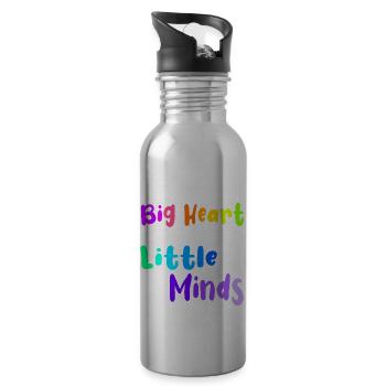 It Takes a Big Heart to Shape Little Minds - Trinkflasche mit integriertem Trinkhalm - Lightsilver - Rechts