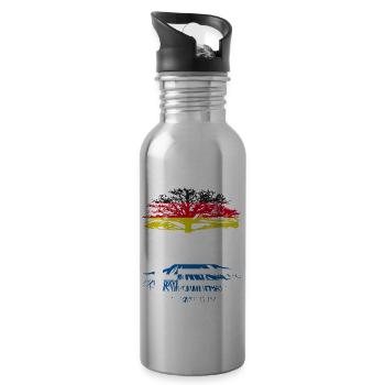 Deutsch gewachsen mit griechischen Wurzeln origina - Trinkflasche mit integriertem Trinkhalm - Lightsilver - Rechts