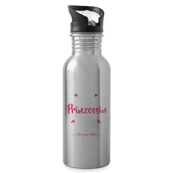 Feuerwehr Prinzessin Feuerwehrfrau Freiwillige - Trinkflasche mit integriertem Trinkhalm - Lightsilver - Rechts