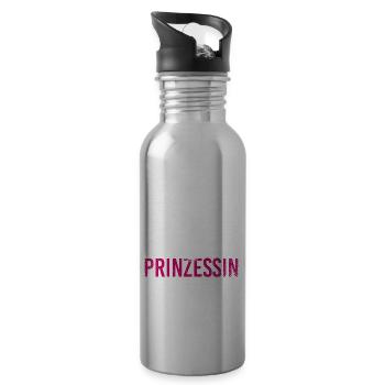 Feuerwehr Prinzessin Feuerwehrfrau Freiwillige - Trinkflasche mit integriertem Trinkhalm - Lightsilver - Rechts