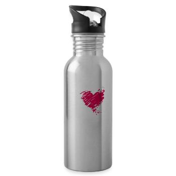 Cuban Salsa Salsa Dance - Trinkflasche mit integriertem Trinkhalm - Lightsilver - Rechts