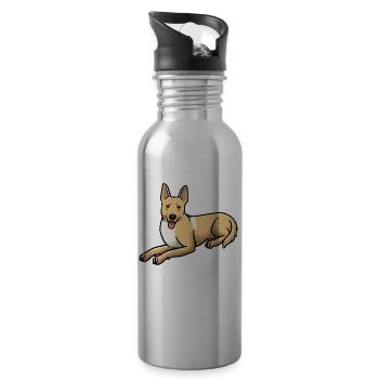 Carolina Dog Hund - Trinkflasche mit integriertem Trinkhalm - Lightsilver - Rechts