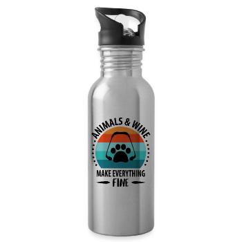 Vétérinaire Pet Animal Keeper Assistant vétérinaire - Gourde avec paille intégrée - argent clair - Droite