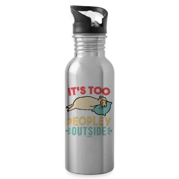 It´S Too Peopley Outside Alpaca - Trinkflasche mit integriertem Trinkhalm - Lightsilver - Rechts