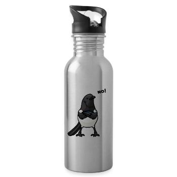 Magpie Bird Bird Lovers - Water bottle with straw - silver - Right