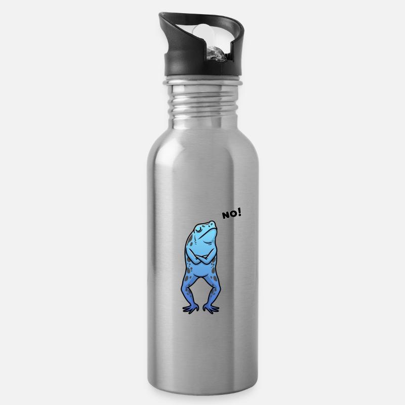Baumsteigerfrosch Pfeilgiftfrosch Frosch - Trinkflasche mit integriertem Trinkhalm - Lightsilver