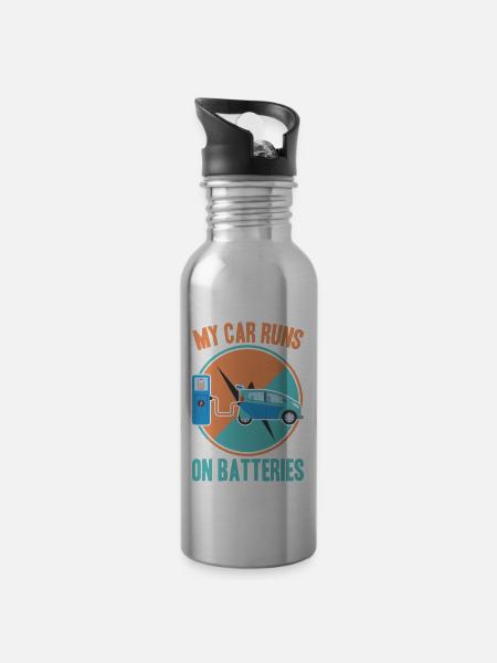 Nachhaltigkeit - Trinkflasche mit integriertem Trinkhalm - Lightsilver