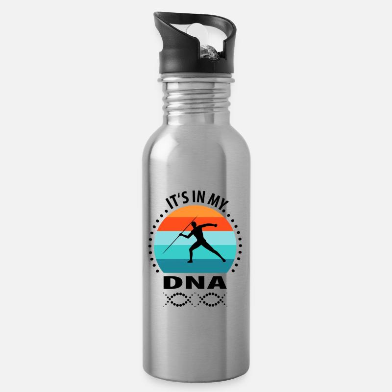 Speerwurf Speerwerfen Speerwerfer - Trinkflasche mit integriertem Trinkhalm - Lightsilver