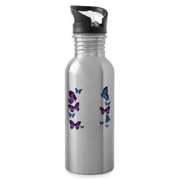 Christian Bible Verse Quote - Trinkflasche mit integriertem Trinkhalm - Lightsilver - Rechts