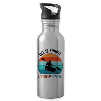 Rudern Kanu Kajak Kaya Kayaking Ruderboot - Trinkflasche mit integriertem Trinkhalm - Lightsilver - Rechts
