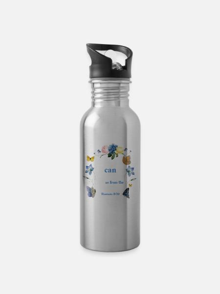 Christian Bible Verse Butterfly - Trinkflasche mit integriertem Trinkhalm -