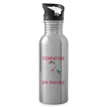 Fresst Meinen Sternenstaub Einhorn Liebhaber Einhö - Trinkflasche mit integriertem Trinkhalm - Lightsilver - Rechts
