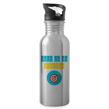 This is my weekend archery player - Water bottle with straw - silver - Right