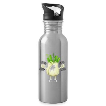 Vegan Vegan Bodybuilding Fenouil - Gourde avec paille intégrée - argent clair - Droite