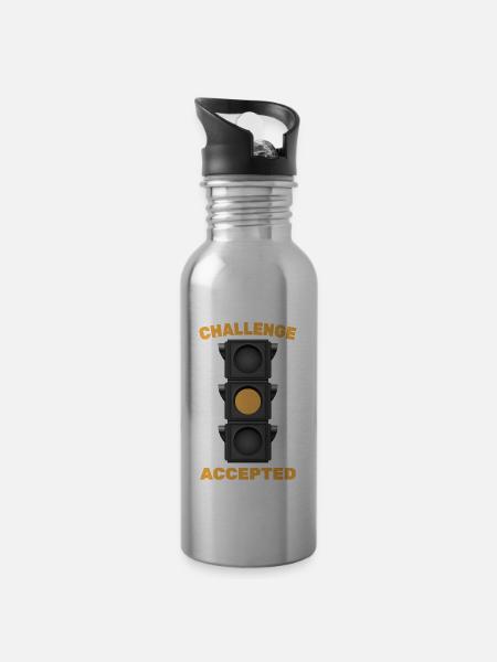 Ampel - Trinkflasche mit integriertem Trinkhalm - Lightsilver
