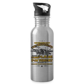 F14 Tomcat Veteranen Tag US Air Force - Trinkflasche mit integriertem Trinkhalm - Lightsilver - Rechts