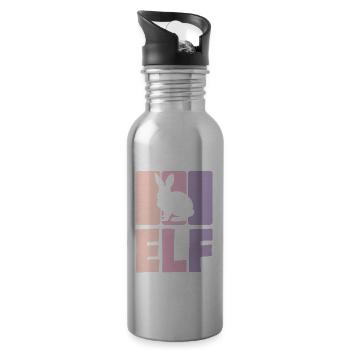 11. Geburtstag Mädchen 11 Jahre Kaninchen Hase - Trinkflasche mit integriertem Trinkhalm - Lightsilver - Rechts
