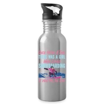 Snowboarding Snowboard Girl Once - Trinkflasche mit integriertem Trinkhalm - Lightsilver - Rechts