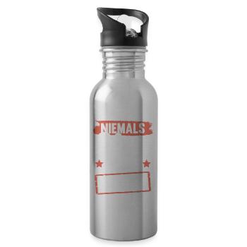 Niemals ohne Team - Trinkflasche mit integriertem Trinkhalm - Lightsilver - Rechts