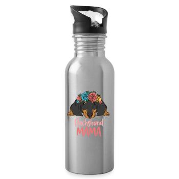 DACKEL MAMA - Trinkflasche mit integriertem Trinkhalm - Lightsilver - Rechts