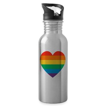 Rainbow - Water bottle with straw - silver - Right