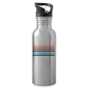 Rainbow - Water bottle with straw - silver - Right